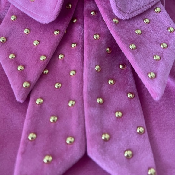 NWT Lele Sadoughi Victoria Studded Bow Collar Golden Magenta SOLD OUT - Picture 4 of 8